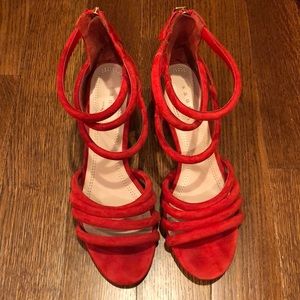 Sandro Red Suede Strappy Sandal SZ 38